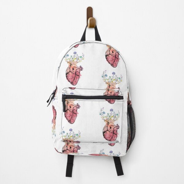 Item preview, watercolor heart with blooming flowers designed and sold by lotsofniches.