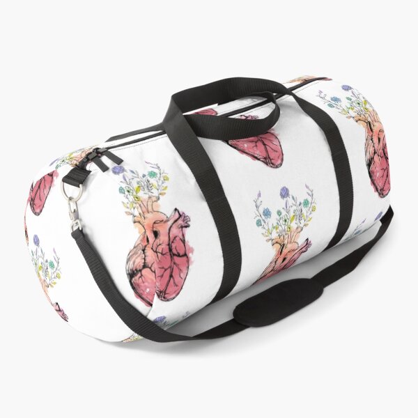 Item preview, watercolor heart with blooming flowers designed and sold by lotsofniches.