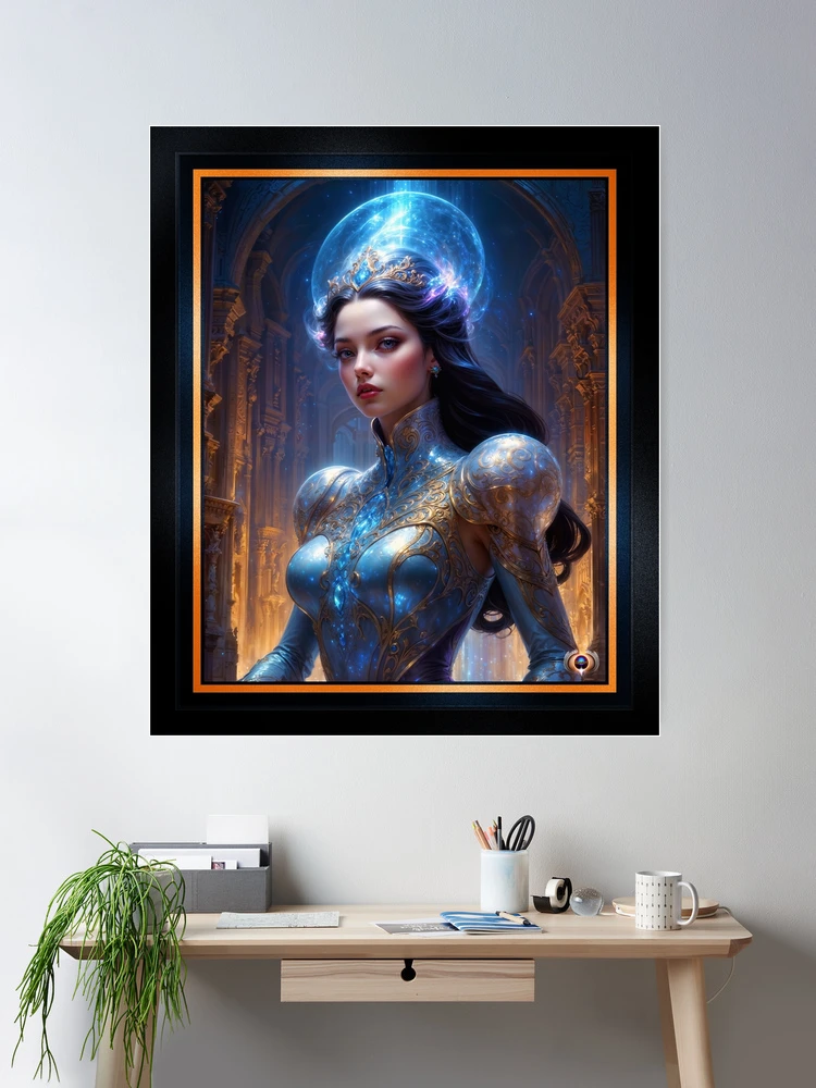 Elysia Ardentis, An Enigmatic Vision Of Celestial Elegance And Grace AI Concept Art by Xzendor7 | A Cosmic Beauty 2 Elysia Ardentis, An Enigmatic Vision Of Celestial Elegance And Grace Stunning AI Concept Art by Xzendor7 Wall Decor Poster Art Print