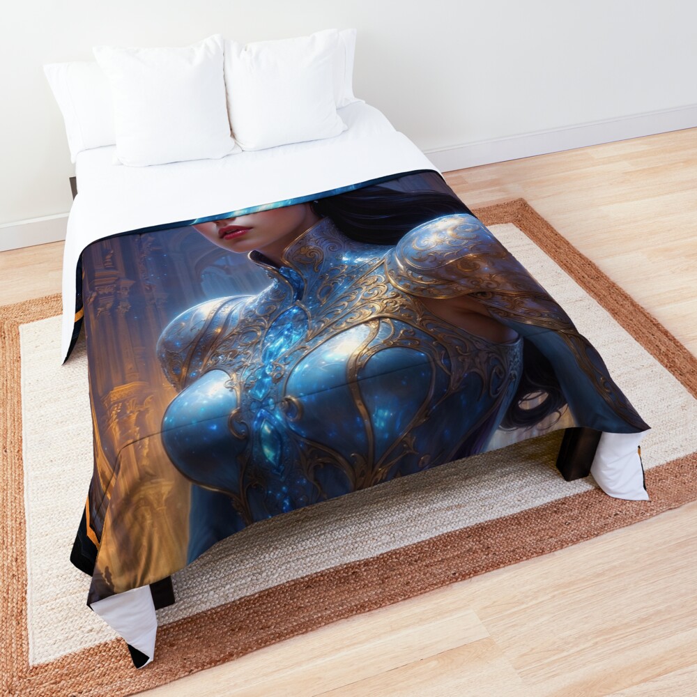 Elysia Ardentis, An Enigmatic Vision Of Celestial Elegance And Grace AI Concept Art by Xzendor7 | A Cosmic Beauty 3 Elysia Ardentis, An Enigmatic Vision Of Celestial Elegance And Grace Stunning AI Concept Art by Xzendor7 Decorative Art Print Comforter