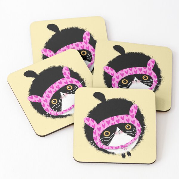 Item preview, Bunny Love Tuxedo Cat Valentine designed and sold by poket.piktures.