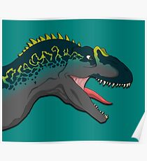 Blue and Yellow Allosaurus Poster