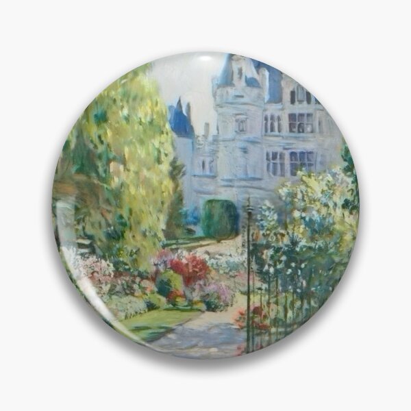 Aperçu de l'œuvre Jardin d'un château français impressionniste | Élégant paysage floral inspiré de Monet créée et vendue par CARRAANN.