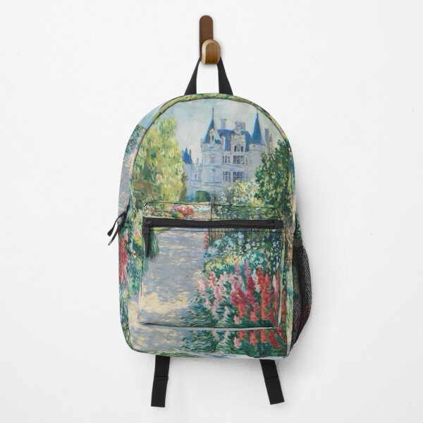 Aperçu de l'œuvre Jardin d'un château français impressionniste | Élégant paysage floral inspiré de Monet créée et vendue par CARRAANN.