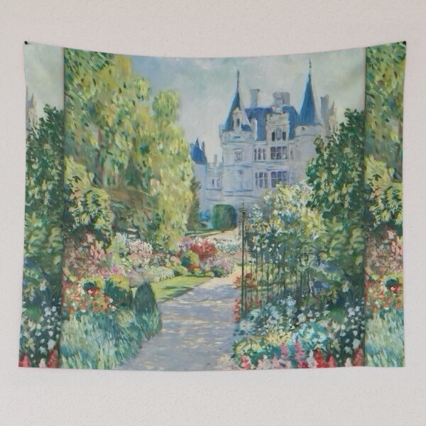 Item preview, Impressionist French Château Garden | Elegant Floral Landscape Painting Inspired by Monet designed and sold by CARRAANN.