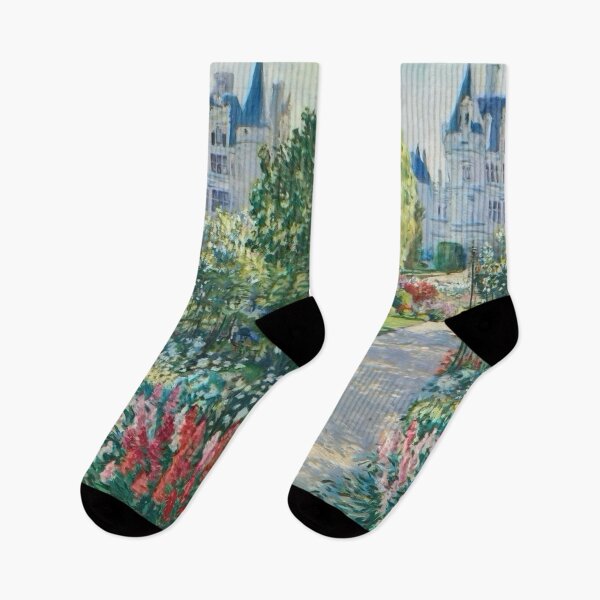 Item preview, Impressionist French Château Garden | Elegant Floral Landscape Painting Inspired by Monet designed and sold by CARRAANN.