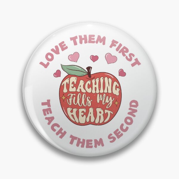 Item preview, Love Them First Teach Them Second Teacher Valentines Teaching Fills My Heart Apple With Hearts designed and sold by SillyDarkShop.