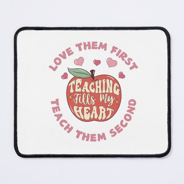Item preview, Love Them First Teach Them Second Teacher Valentines Teaching Fills My Heart Apple With Hearts designed and sold by SillyDarkShop.
