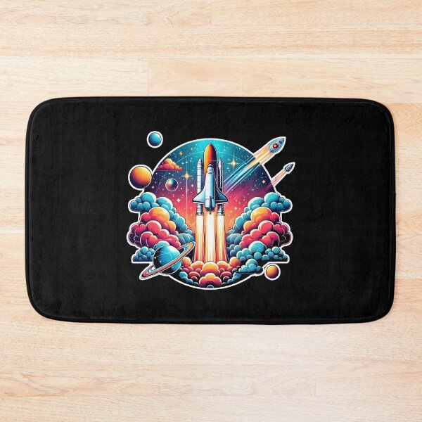 Item preview, Retro Space Shuttle Launch | Colorful Rocketship Sci-Fi Art for Space Lovers designed and sold by DrawHandArt.