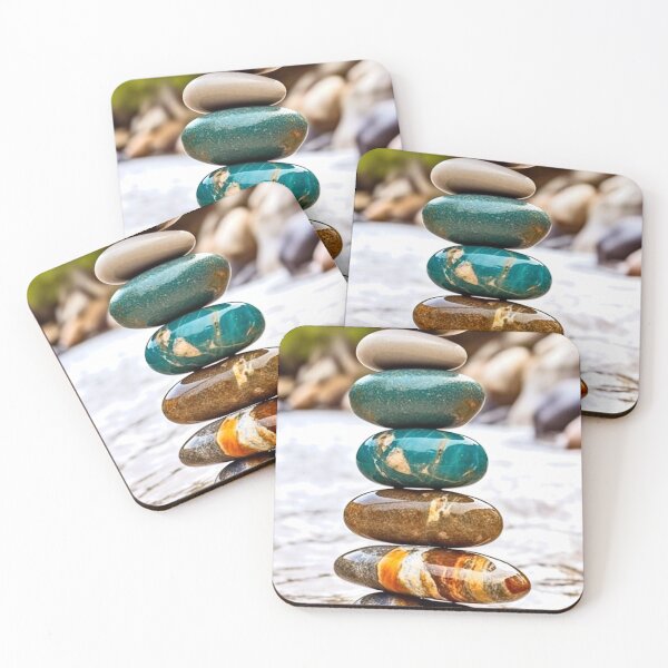 Item preview, Zen Balancing Stones on Riverbank designed and sold by Rocky Mountain Artistry.