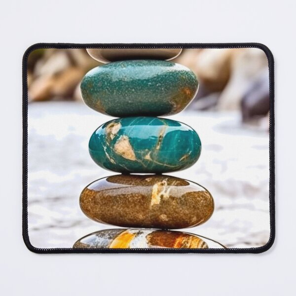 Item preview, Zen Balancing Stones on Riverbank designed and sold by Rocky Mountain Artistry.