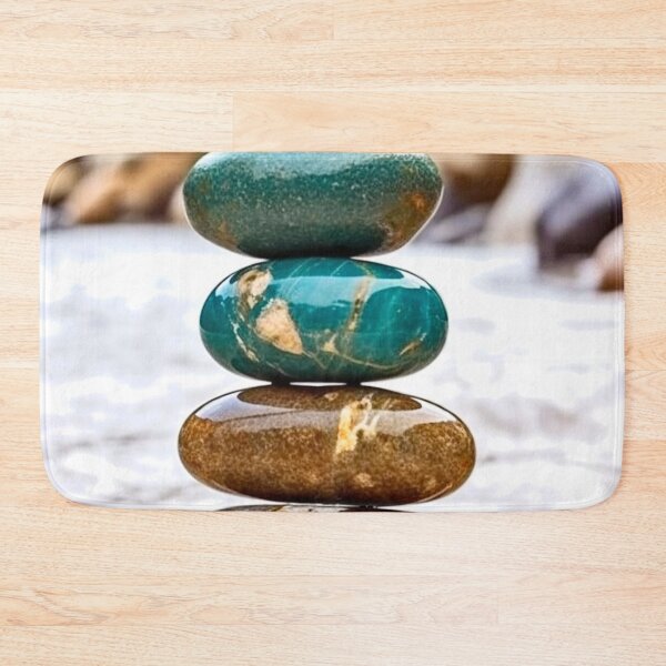 Item preview, Zen Balancing Stones on Riverbank designed and sold by Rocky Mountain Artistry.