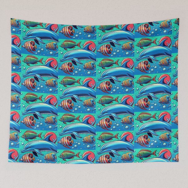 Item preview, pop art style dolphin designed and sold by Dogandesighn.