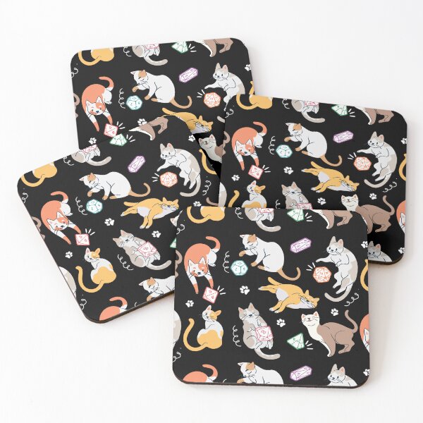 Item preview, DICE CAT DND RPG pattern  designed and sold by DungeonAtelier.