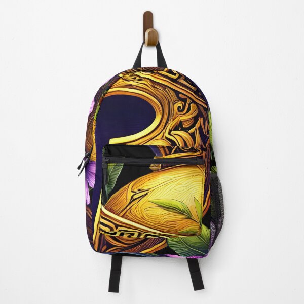 Item preview, Floral Greek Spartan Helmet Art – Ancient Warrior Aesthetic – Gladiator Mythology Design – Gold Helmet with Purple Flowers designed and sold by DrawHandArt.