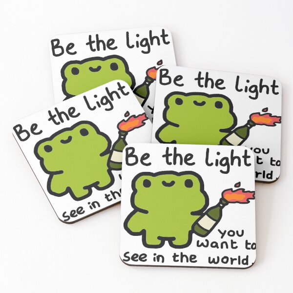 Item preview, Be the Light you want to see in the world Cute Rebel Frog designed and sold by GrimdarkStore.