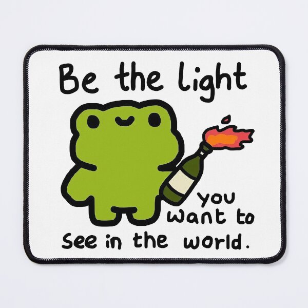 Item preview, Be the Light you want to see in the world Cute Rebel Frog designed and sold by GrimdarkStore.