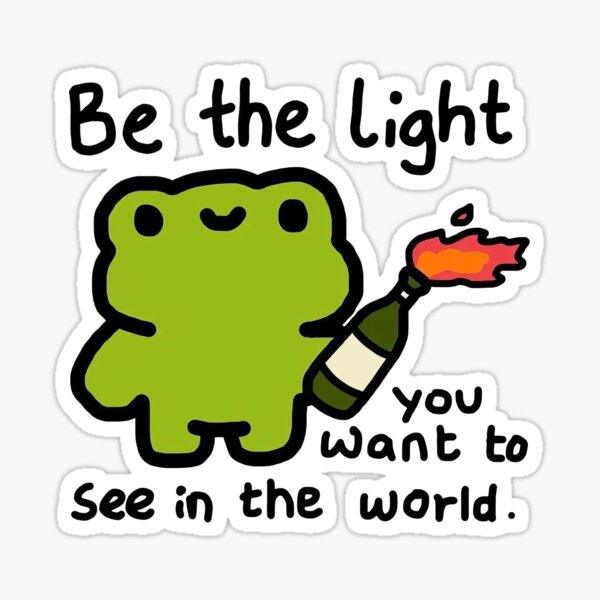 Item preview, Be the Light you want to see in the world Cute Rebel Frog designed and sold by GrimdarkStore.