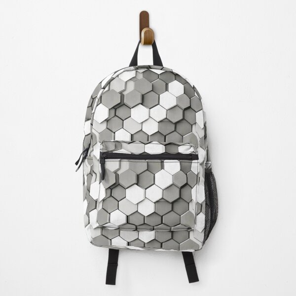Item preview, Hexagon Gray and white Geometric tactical graphic pattern designed and sold by AngelottiCR.