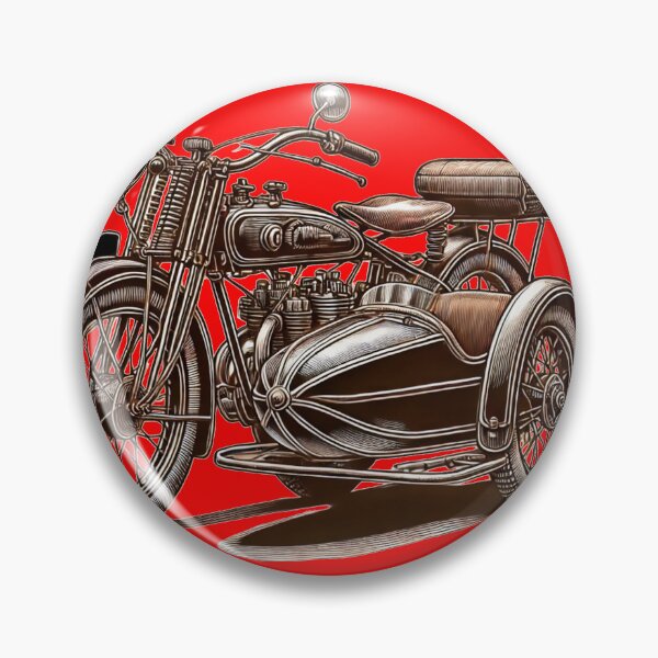 Item preview, Copie de Antic vintage red sidecar motorcycle sticker Vtwin  designed and sold by vdt-shop.