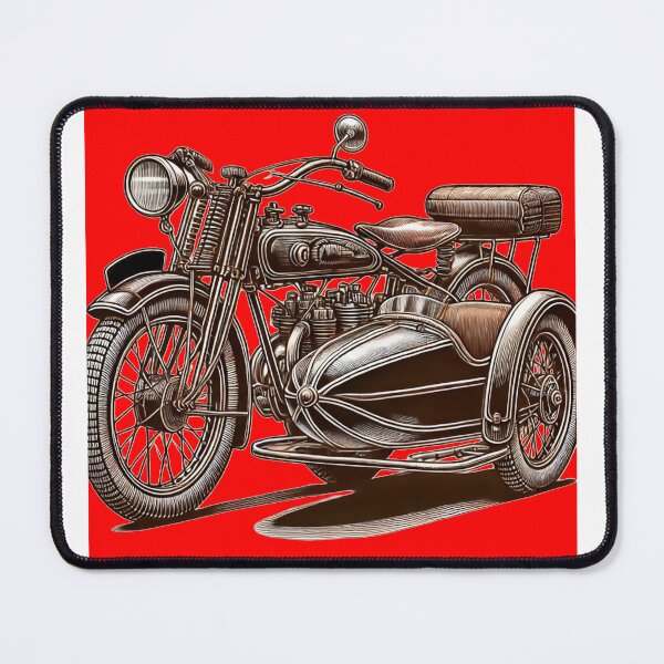 Item preview, Copie de Antic vintage red sidecar motorcycle sticker Vtwin designed and sold by vdt-shop.