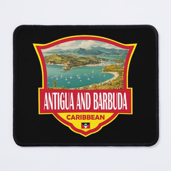 Item preview, Antigua and Barbuda Illustration Retro Badge designed and sold by KrisSidDesigns.