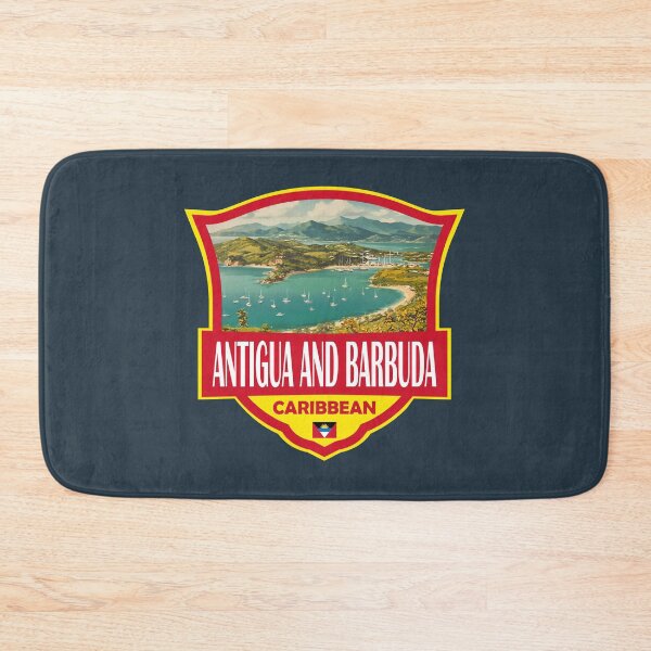 Item preview, Antigua and Barbuda Illustration Retro Badge designed and sold by KrisSidDesigns.
