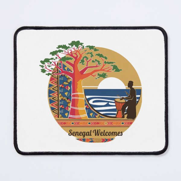 Item preview, Senegal Welcomes Flag Map Dakar, Lake Retba, Gorée Island designed and sold by AnimalsDH305.