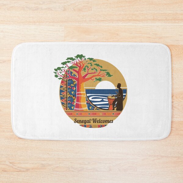 Item preview, Senegal Welcomes Flag Map Dakar, Lake Retba, Gorée Island designed and sold by AnimalsDH305.