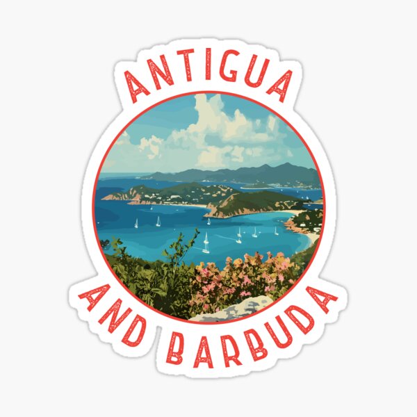 Vista previa del artículo con la obra «Círculo desgastado retro de Antigua y Barbuda», diseñado y vendido por KrisSidDesigns.