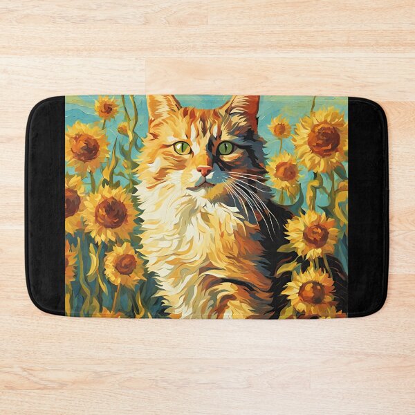 Item preview,  Cat Art spring  Cat with Common sunflower : art cat designed and sold by Catophile.