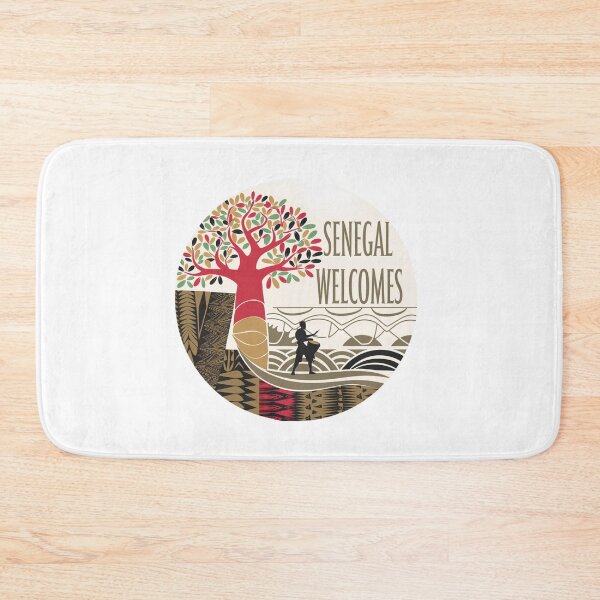 Item preview,  Senegal Welcomes Flag Map Dakar, Lake Retba, Gorée Island designed and sold by AnimalsDH305.