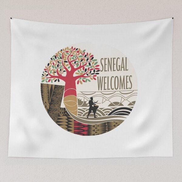 Item preview,  Senegal Welcomes Flag Map Dakar, Lake Retba, Gorée Island designed and sold by AnimalsDH305.