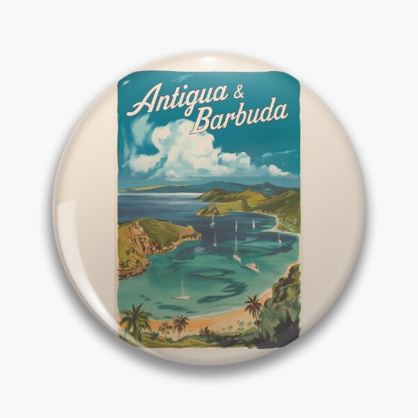Item preview, Antigua and Barbuda Painterly Travel Art Vintage designed and sold by KrisSidDesigns.