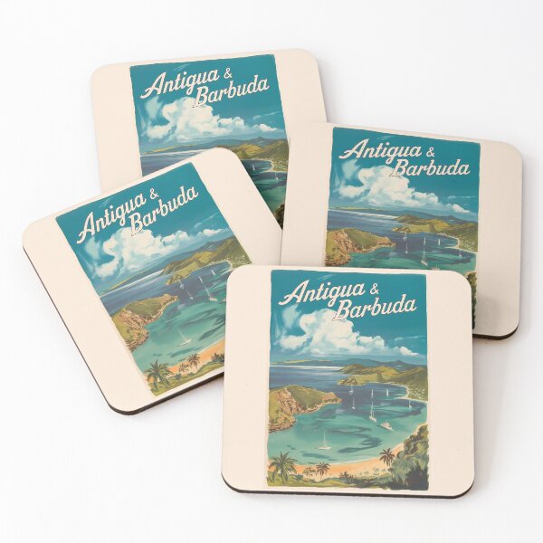 Item preview, Antigua and Barbuda Painterly Travel Art Vintage designed and sold by KrisSidDesigns.