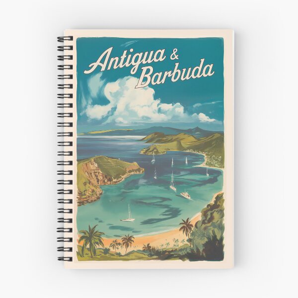 Item preview, Antigua and Barbuda Painterly Travel Art Vintage designed and sold by KrisSidDesigns.