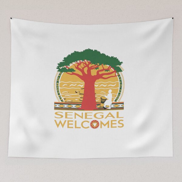 Item preview, Senegal Welcomes Flag Map Dakar, Lake Retba, Gorée Island designed and sold by AnimalsDH305.