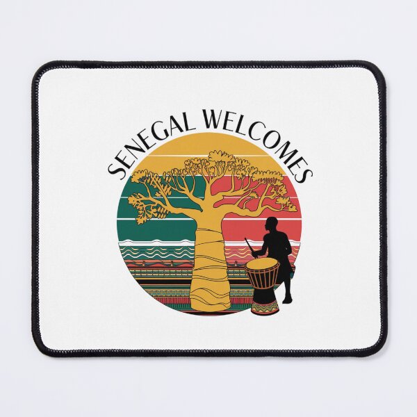 Item preview, Senegal Welcomes Flag Map Dakar, Lake Retba, Gorée Island designed and sold by AnimalsDH305.