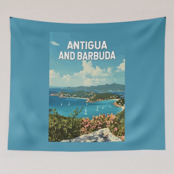 Item preview, Antigua and Barbuda Illustration Travel Art Vintage designed and sold by KrisSidDesigns.