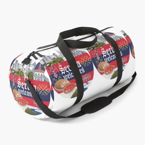 Item preview, Serbia Welcomes Flag Map Belgrade, Danube River, Sava River designed and sold by AnimalsDH305.