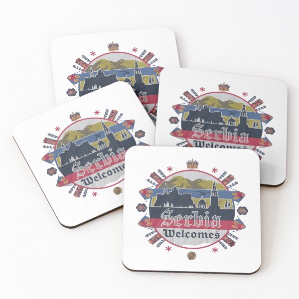 Item preview, Serbia Welcomes Flag Map Belgrade, Danube River, Sava River designed and sold by AnimalsDH305.