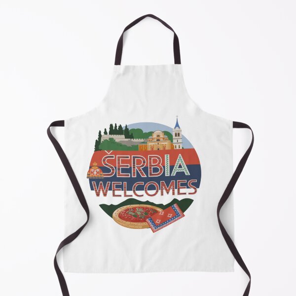 Item preview, Serbia Welcomes Flag Map Belgrade, Danube River, Sava River designed and sold by AnimalsDH305.