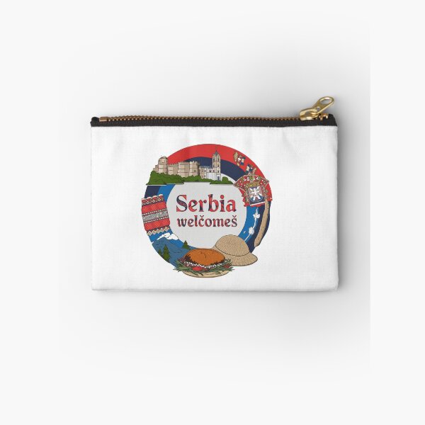 Item preview, Serbia Welcomes Flag Map Belgrade, Danube River, Sava River designed and sold by AnimalsDH305.
