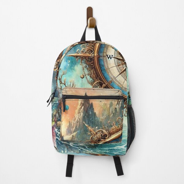Item preview, Steampunk Compass Fantasy Art – Nautical Adventure Watercolor Design designed and sold by MarketMavenGift.