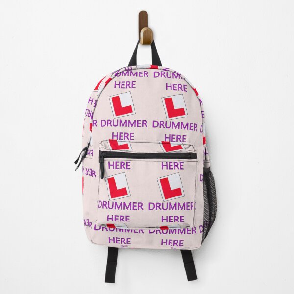 Item preview, "Red 'L' sign with 'DRUMMER HERE' in purple." designed and sold by hardingcarl2.