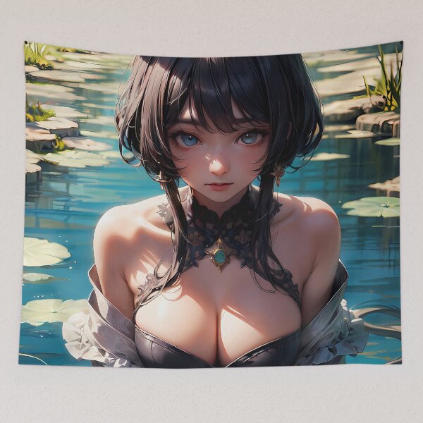 Item preview, Manga cat ears girl in lake designed and sold by TheArtistOf2022.