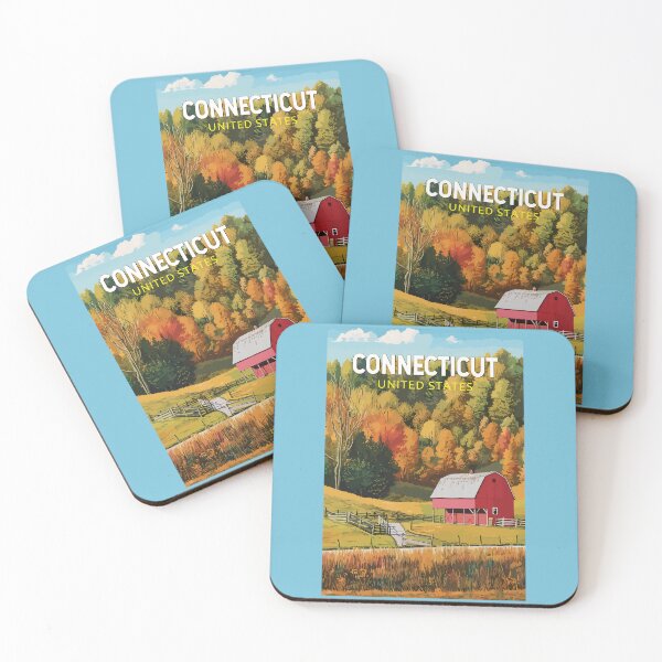Item preview, Connecticut Travel Art Vintage designed and sold by KrisSidDesigns.