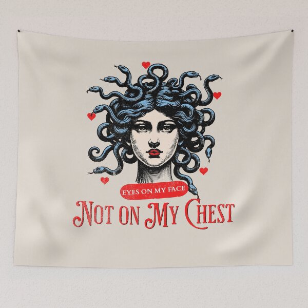 Item preview, Snake girl - Eyes on my face, not on my chest designed and sold by Tee-Craftify.
