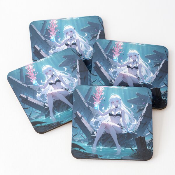Item preview, Manga girl underwater sitting on rock designed and sold by TheArtistOf2022.