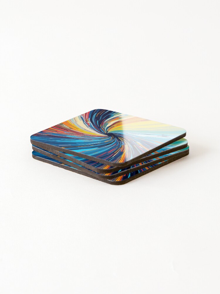 Thumbnail 4 of 5, Coasters (Set of 4), Colorful Abstract Swirl designed and sold by likeforcode.